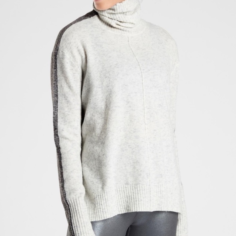 Athleta Transit colorblock turtleneck extra fine wool sweater